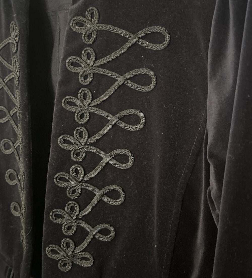 Torrid Black Velvet Military Style Jacket with Gold Button Details - Picture 4 of 11